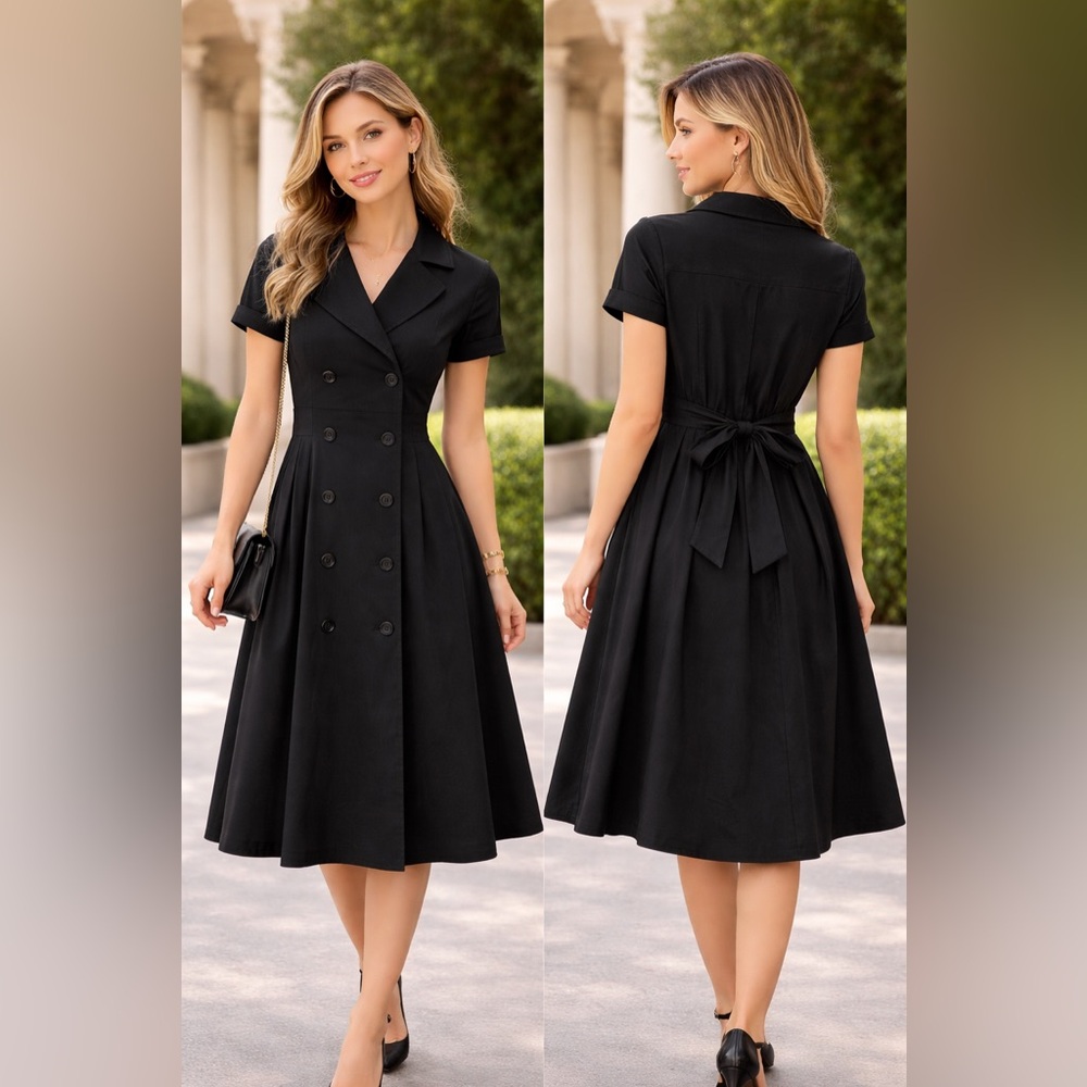 Suzi Chin Black Midi Dress